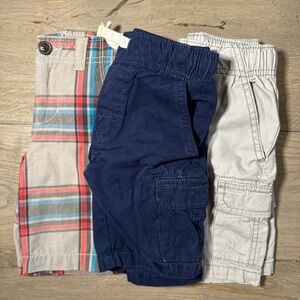 Boys Shorts Trio - Plaid, Navy, Gray size 4